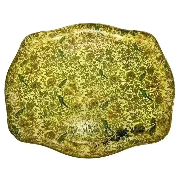 Vtg Paper Mache Serving Tray Occupied Japan Vanity Desser Tray 14 x 12 - Picture 1 of 6